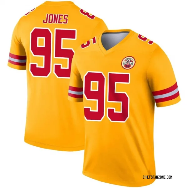 Elite Youth Chris Jones Green Jersey - #95 Football Kansas City Chiefs  Salute to Service Size S(10-12)